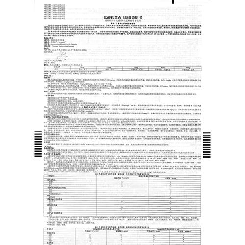 盐酸托莫西汀胶囊(择思达)用于治疗儿童和青少年的注意缺陷/多动障碍