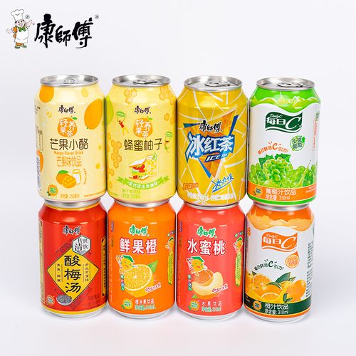 康师傅饮品310ml*24罐果汁饮料柠檬茶每日c橙汁鲜果橙