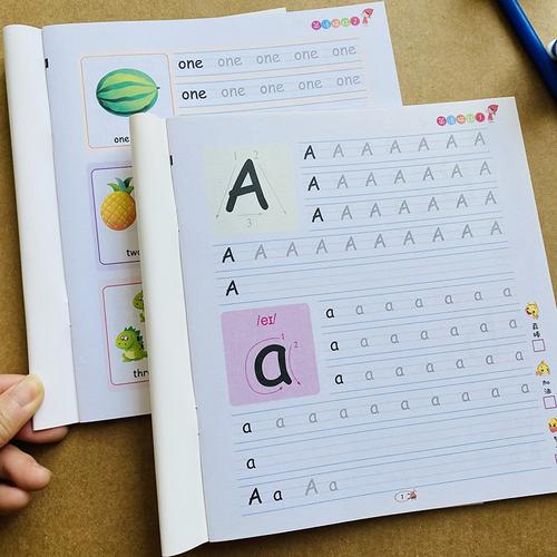 英语练字帖英语描红本26个字母大小写幼儿园大班儿童英文单词描写小