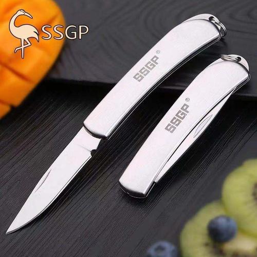 高档不锈钢水果刀德国进口折叠刀子随身便携尖头圆头迷你小刀