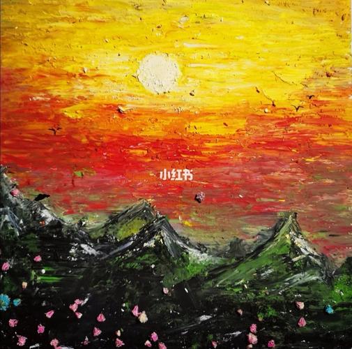 油画棒之落日夕阳_落日_油画_夕阳_文化_绘画