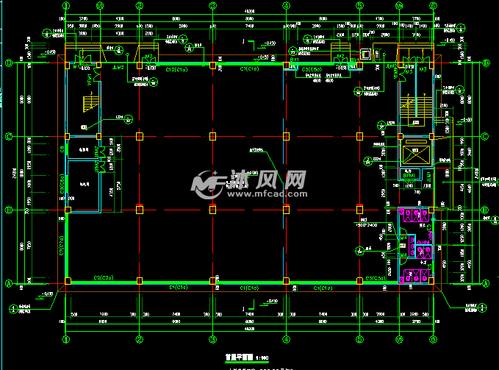高层厂房建筑施工图首层平面图