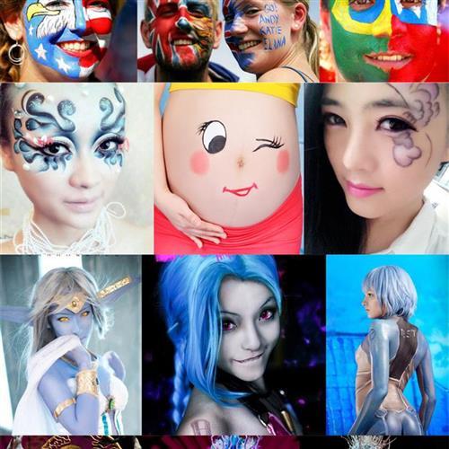 COSPLAY妆容风格头像,cosplay情侣头像 人体彩绘膏脸部颜料万圣节画脸彩化妆品套装儿童cos小丑油彩