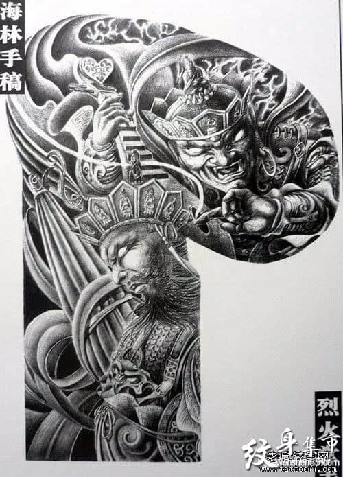 四大天王纹身四大天王纹身手稿四大天王纹身手稿图案