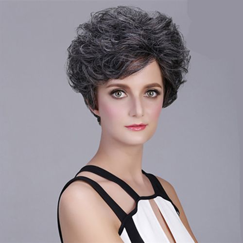 丝语假发套2016最新潮流时尚女士中老年假发混合发蓬松短发