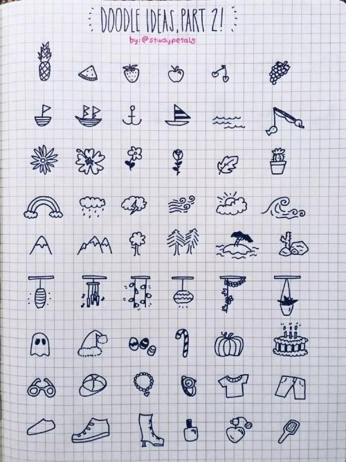 手账简笔画素材 | 一组手帐装饰涂鸦小元素