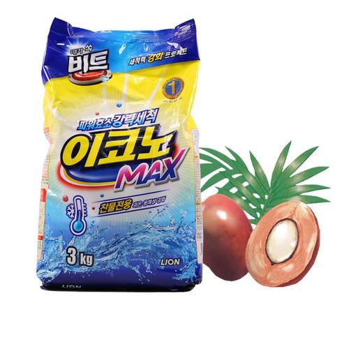 购客韩国进口希杰易可弄冷水洗衣粉洗涤剂植物去泡速溶强力去污3kg