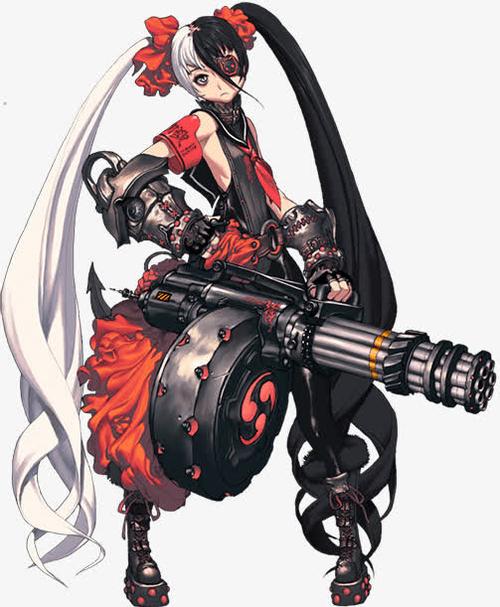 双马尾枪械少女游戏原画