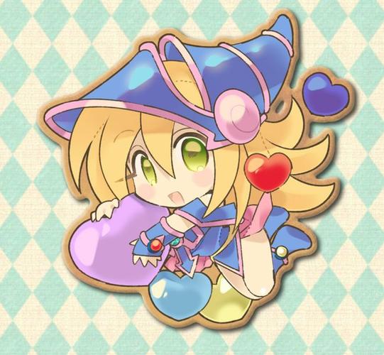 diamond background, blue hat, holding object#二次元# #游戏王