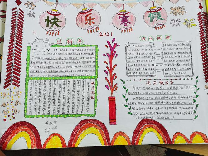 2021太阳花小队寒假手抄报展