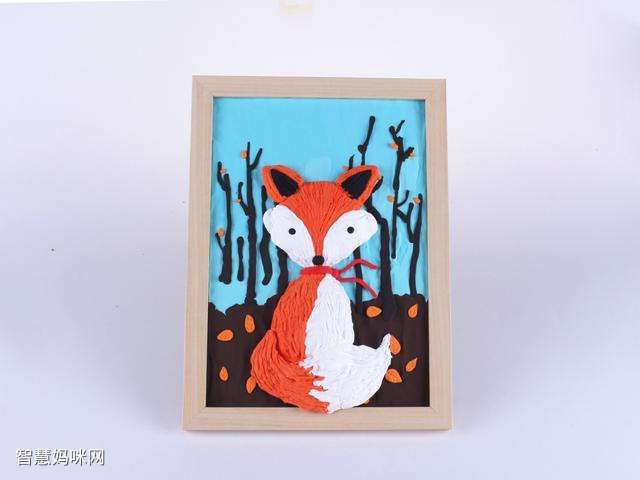 漂亮的狐狸粘土画做法教程