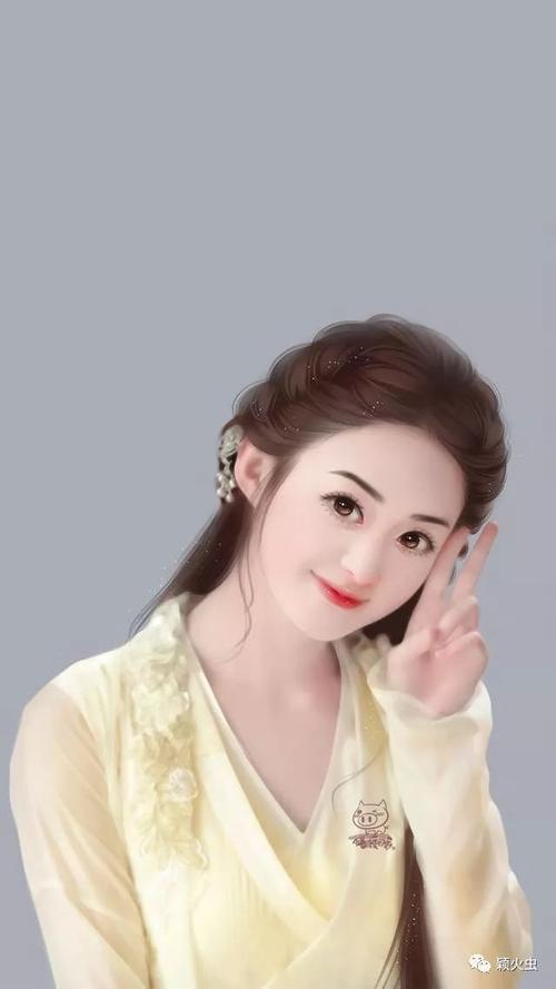 手绘版的赵丽颖看起来真的很有灵气适合做头像