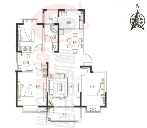 盛世名门户型图_聊城房产网