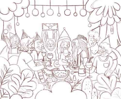 简笔画夏天的场景