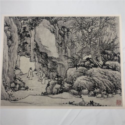 沈周虎丘十二景图名家山水山水画画册微喷复制国画