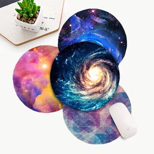 创意彩色小号圆形布面苹果联想索尼三星surface黑色防滑底鼠标垫