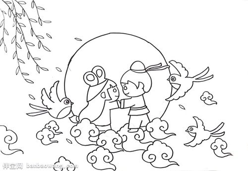 乞巧诗的简单画