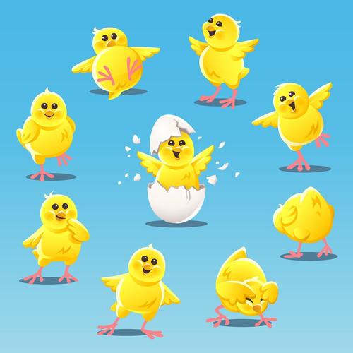 小鸡出壳啦!它们真开心,你最喜欢小鸡的哪个动作?