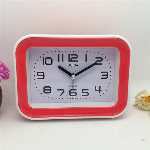 批发辉达8333彩色长方形闹钟创意静音镜面闹钟时尚创意