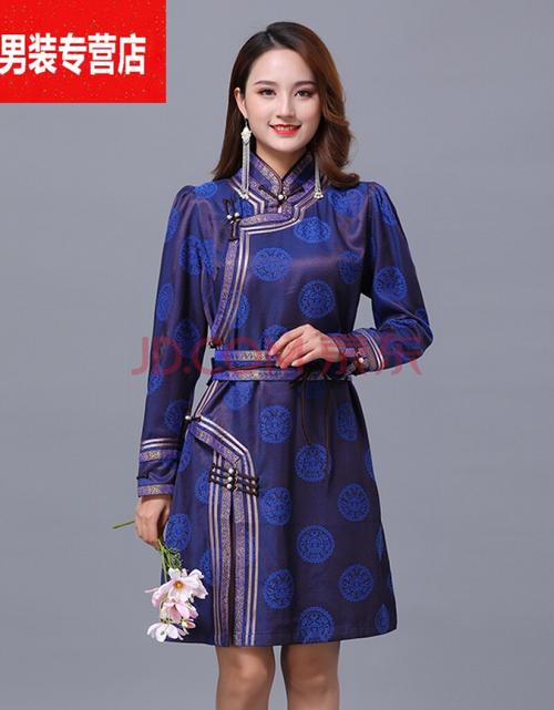 【蒙古袍女】蒙古服装女士短款改良现代日常蒙古袍生活装手工盘扣蒙古
