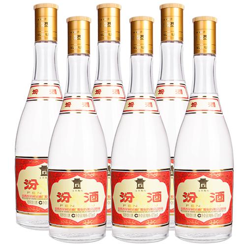 [官方自营] 山西汾酒杏花村酒玻汾酒53度 黄盖汾 475ml*6瓶 清香型