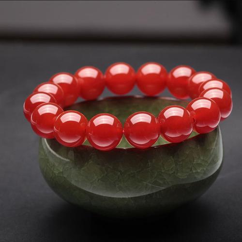 翠惟斋 鸿运开 天然红玛瑙套装(天然红玛瑙 手链)