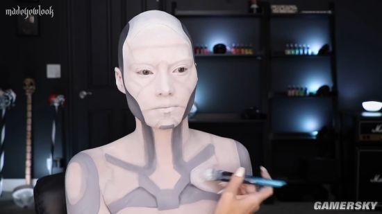 小姐姐把自己画成了《底特律:变人》里的仿生人