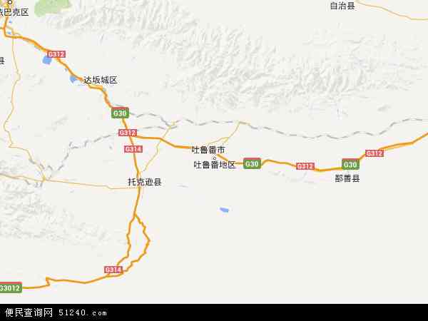 中国新疆维吾尔自治区吐鲁番地区吐鲁番市地图(卫星地图)