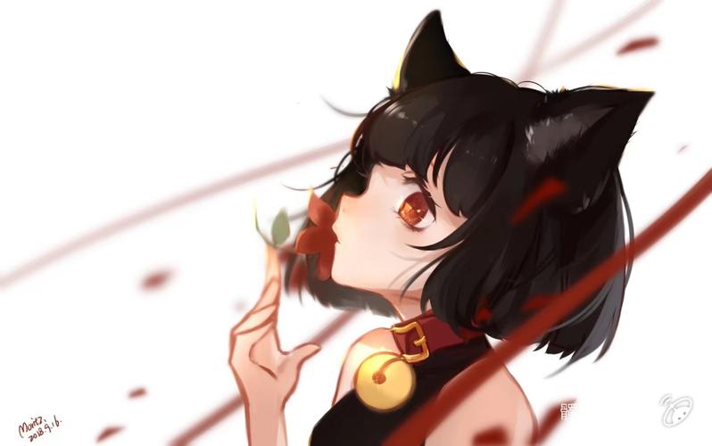 【萌系绘画】黑发猫猫头!