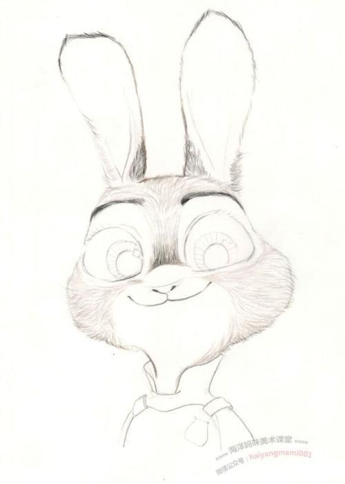 兔子朱迪的简笔画画出来的画法步骤