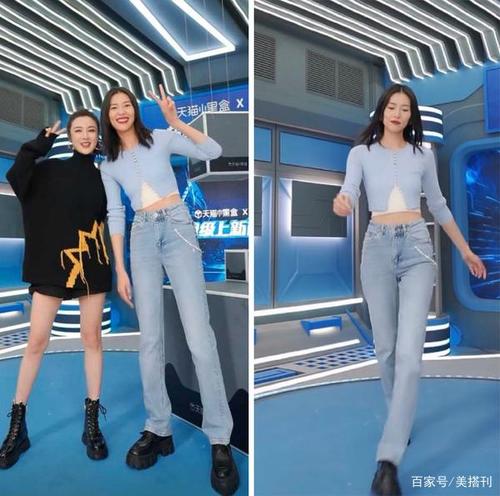 刘雯穿露腰装量腿,身高178腿长116,网友:长腿特效都不