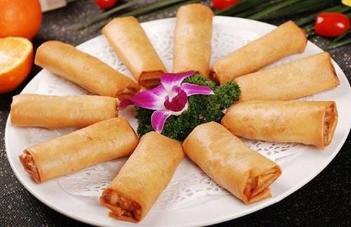 【祥口福】餐厅特色油炸素食无糖点心五香春卷速冻糕点16个包_7折现价