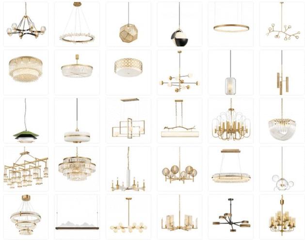 【免费下载】200款软装方案创意轻奢吊灯素材!