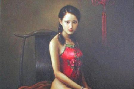 论中国传统文化在油画创作中的影响,中国人体油画里的东方女性美!