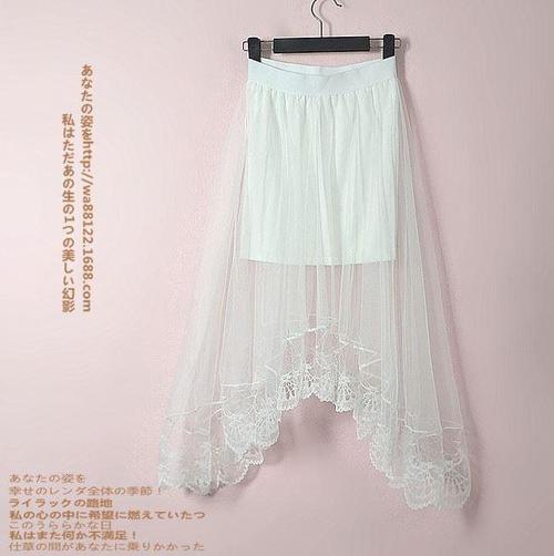 特价学院风网纱内衬_温柔夏裙镂空女童内衬裙单裙白色甜美网纱裙子女