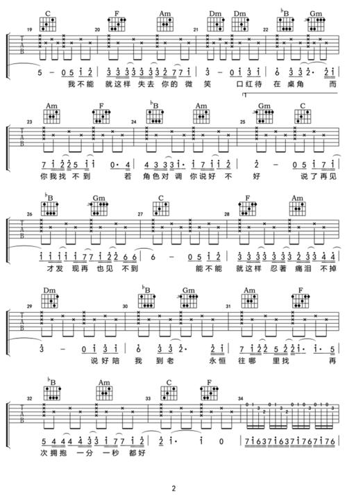 说了再见 - 周杰伦 - 吉他谱 - chord4