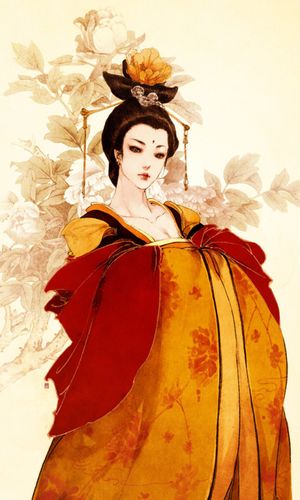 伊吹五月 手绘 插画 武则天 古风