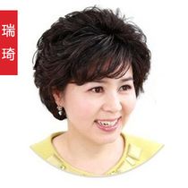 瑞琦中老年假发女短发卷时尚真发老人发型蓬松时尚逼真妈妈假发套