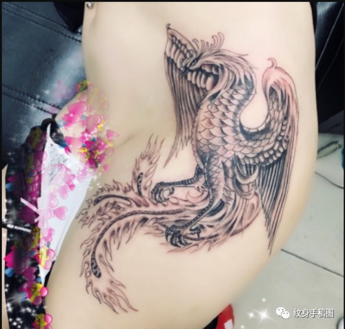 纹身图案 凤凰纹身欣赏 纹身素材 凤凰纹身 朱雀纹身图案 花臂凤凰