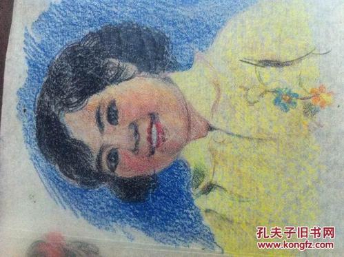 蜡笔画 人物 头像