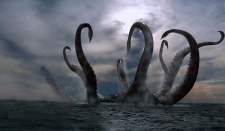 神秘的北太平洋巨型章鱼人类对怪兽的最初印象