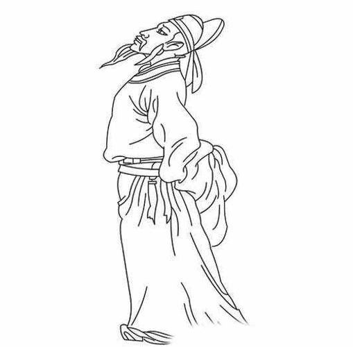 古代人物李白简笔画图片在线欣赏