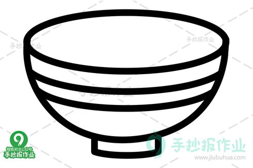 条纹碗简笔画