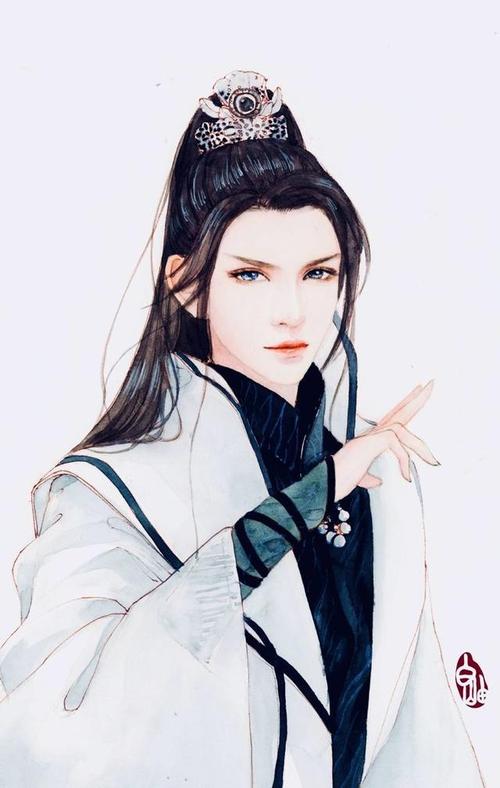 清朗温润古风人物绘画,这样的美男子温其如玉,乱人心曲