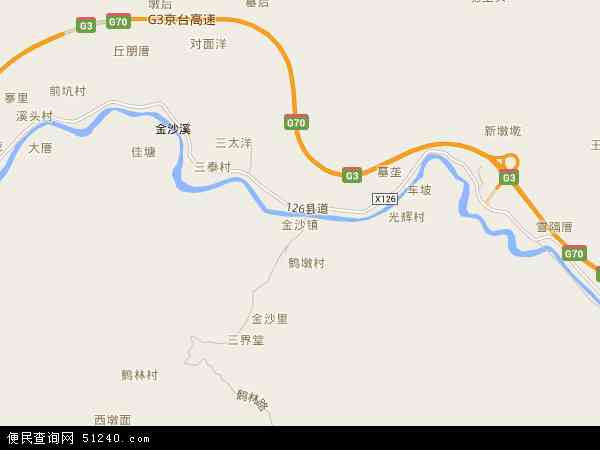 中国福建省福州市闽清县金沙镇地图(卫星地图)