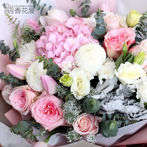 上海鲜花速递同城花店送花粉玫瑰花花束送女友老婆