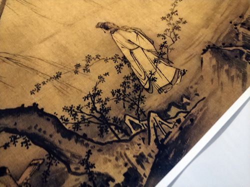 1:1宋马远山径春行图古代名画复制品国画艺术微喷宋画小品册页