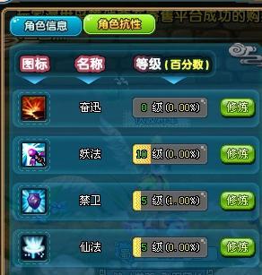 qq三国 仙术士, 应该修炼什么抗性 .