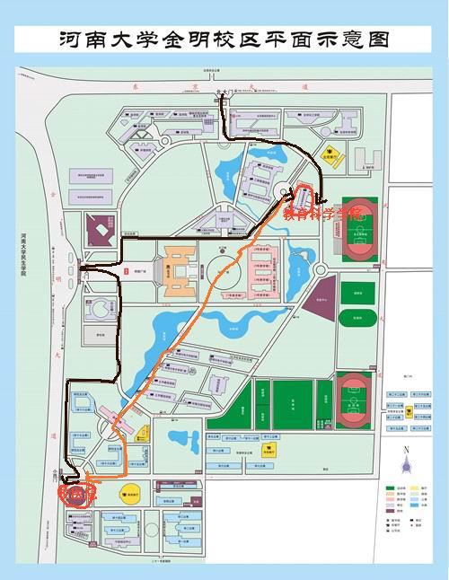 本站首页 通知公告 > 正文 河南大学金明校区平面示意图         开封