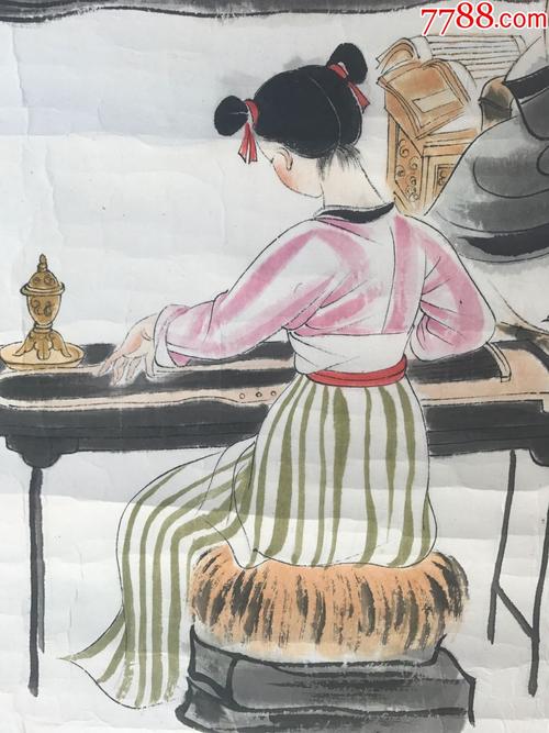 精美文人雅士绘画陆游图